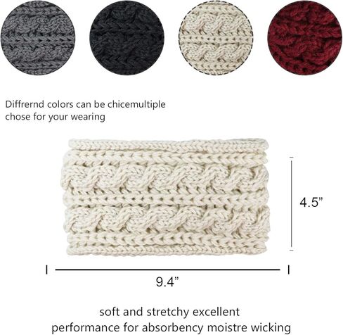 DRESHOW Knit Crochet Headband for Women Ear Warmer Soft Turban Stretch Warmer Headbands Winter Fashion Head Wrap in Kuwait