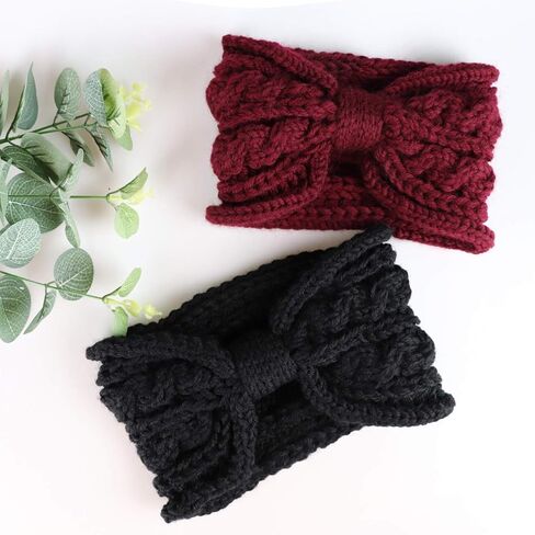 DRESHOW Knit Crochet Headband for Women Ear Warmer Soft Turban Stretch Warmer Headbands Winter Fashion Head Wrap in Kuwait