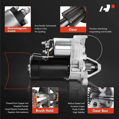 A-Premium Starter Motor Compatible with BMW R1100GS 94-99, R1100S 97-05, R1100RS 92-01, R1100R, R1100RT, R1150GS, R1200C, R850C, R850GS, 12V 1.1KW 9 Teeth Counter Clockwise, Replace# D6RA55, SPR0008 in Saudi Arabia