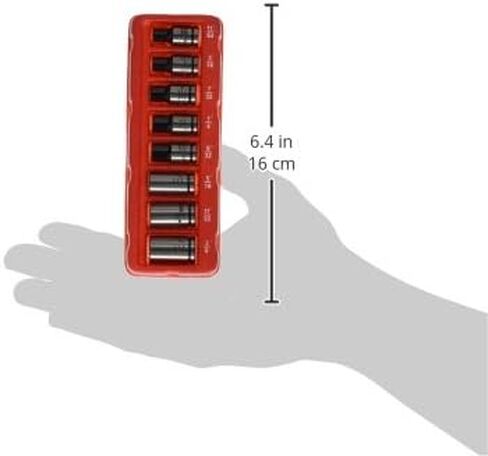 Powerbuilt 8 Piece 1/4" Dr. SAE Spline Socket Set with Storage Tray - 642053, Silver in Kuwait