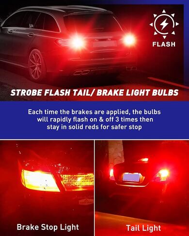 Autoone 7440 7443 LED لمبة للضوء العكسي 6000K أبيض ، 2800 لتر 300 ٪ أكثر إشراقًا 7441 7444 T20 W21W LED للضوء الاحتياطي ، ضوء الذيل ، ضوء الفرامل ، ضوء الدوران ، ضوء وقوف السيارات ، DRL ، حزمة 2 in Kuwait