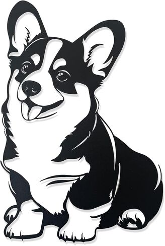 Jingtxy 3D Corgi Metal Wall Décor, Black Decorations,Unique Iron Dog Statue,Great Gifts for Corgi Lovers,Dog Room Decor,Cartoon Animal 3d Wall Art for Bedroom,LivingRoom in Saudi Arabia