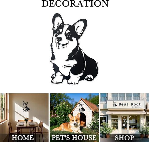 Jingtxy 3D Corgi Metal Wall Décor, Black Decorations,Unique Iron Dog Statue,Great Gifts for Corgi Lovers,Dog Room Decor,Cartoon Animal 3d Wall Art for Bedroom,LivingRoom in Saudi Arabia