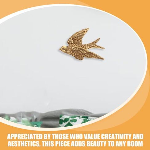 Cabilock 3pcs Golden Swallow Resin Wall Art ، Birds 3d Birds Wall Hanging Ornament لغرفة المعيشة ، غرفة نوم ، مطبخ in Kuwait