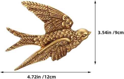 Cabilock 3pcs Golden Swallow Resin Wall Art ، Birds 3d Birds Wall Hanging Ornament لغرفة المعيشة ، غرفة نوم ، مطبخ in Kuwait