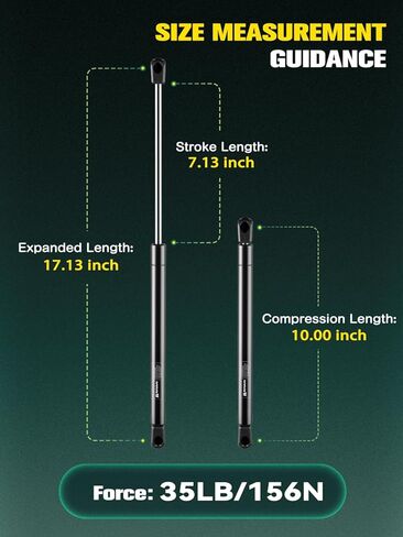 10 بوصة 25 رطل/112 N دعامات غاز لصندوق الأدوات، 10 بوصات صدمات غازية لسرير RV، دعم الرفع لشاحنة بيك اب RV خزانة باب صندوق أدوات غطاء شاحنة علوي نافذة خلفية مجموعة من 2 in Kuwait