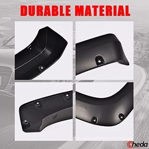 تغطية العجلة المرفقة من Cheda Fender Fender Flares ، متوافقة مع 2007-2013 Chevy Silverado 1500/2007-2014 Chevy Silverado 2500HD 3500HD Fleetside New Body Body 78 "/97.6" سرير طويل لا يناسب GMC Sierra in Kuwait
