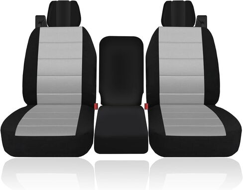 Front 40/20/40 Heavy-Duty Oxford Fabric Seat Covers Compatible with Ford F150 XL/Standard Cab 2004-2008, Split Bench with Integrated Seatbelts & Solid Armrest-Gray in Kuwait