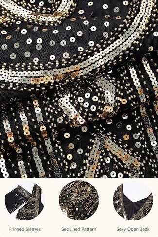 نساء زائد الحجم فساتين الزعنفة 1920s v الرقبة المخرمة من Great Gatsby Club & Night Out Dresses in Kuwait