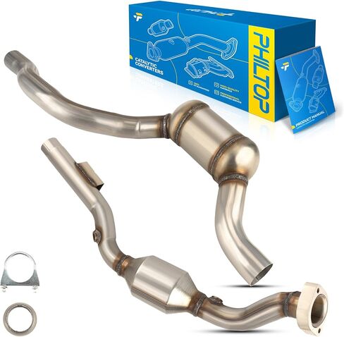 PHILTOP Right Catalytic Converter Kit Direct-Fit Compatible with Mercedes-Benz ML320 3.2L 1998-2003 Replace# 642973, 40462, EC40462 Stainless Steel (EPA Compliant) in Saudi Arabia