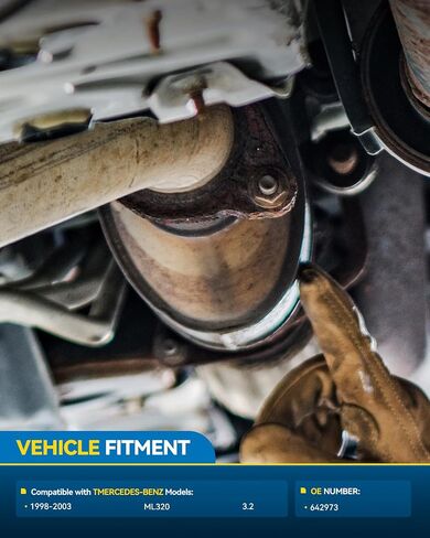 PHILTOP Right Catalytic Converter Kit Direct-Fit Compatible with Mercedes-Benz ML320 3.2L 1998-2003 Replace# 642973, 40462, EC40462 Stainless Steel (EPA Compliant) in Saudi Arabia