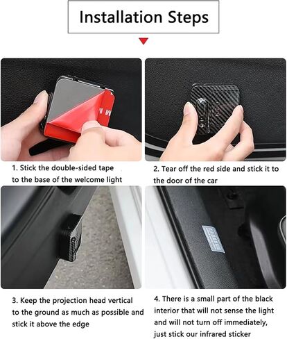 Custom Car Door Light Projector, 4-Piece Set,Door Lights Logo Projector,Customizable Logo Text and Photograph car Door Light Projector,Simple and Non-Destructive Installation,4-Piece Set in Saudi Arabia