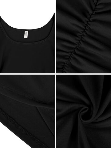 Missufe Women's Sleeveless Ruched Bodycon Sundress Summer Casual Mini Tank Dress in Saudi Arabia