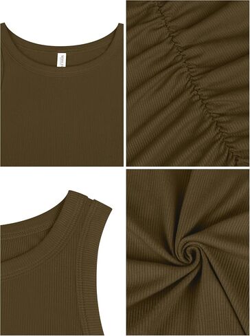 Missufe Women’s 2025 Summer Summeress Tank Dress Receed Recked Bodycon مضلعة ضلع ضعيمة غمد غمد غير رسمي in Kuwait