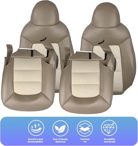 Car Seat Covers for Front Seats, ROCA000000057 Front Bottom & Top Lean Back Seat Covers Compatible with F*ord for Expedition Eddie Bauer 2WD 4.6L 5.4L 2003 2004 2005 2006 in Saudi Arabia
