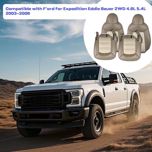 Car Seat Covers for Front Seats, ROCA000000057 Front Bottom & Top Lean Back Seat Covers Compatible with F*ord for Expedition Eddie Bauer 2WD 4.6L 5.4L 2003 2004 2005 2006 in Saudi Arabia