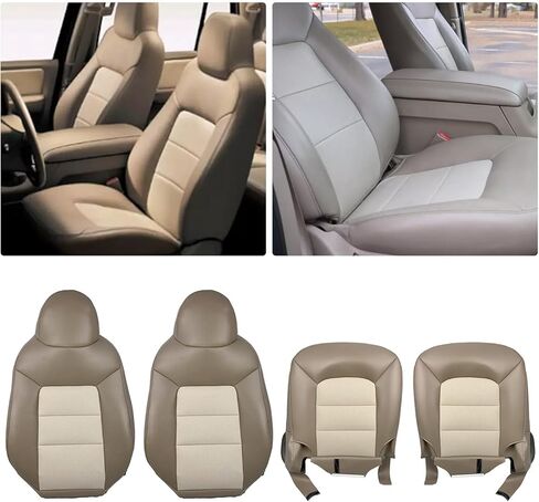 Car Seat Covers for Front Seats, ROCA000000057 Front Bottom & Top Lean Back Seat Covers Compatible with F*ord for Expedition Eddie Bauer 2WD 4.6L 5.4L 2003 2004 2005 2006 in Saudi Arabia