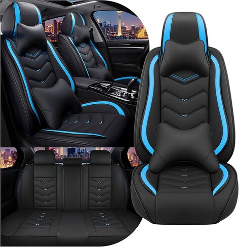 Car Seat Covers for Ford F-250 2000-2025, Stylish Sport Seat Cover, Premium Nappa Leather Car Seat Cover. Automobile Seat Covers Sets.(Standard 2 Seats/Pure Black) in Saudi Arabia