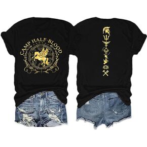 Camp Half Blood Shirts Women Greek Mythology Shirt Percy T-Shirt Vintage Book Lovers Gift Tee Tops in Saudi Arabia