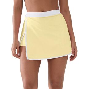 Women's Athletic Skort with Built-in Shorts -Tennis Skirt with Pockets, High Waisted Side Slit Yoga Skirt with Trim in Kuwait