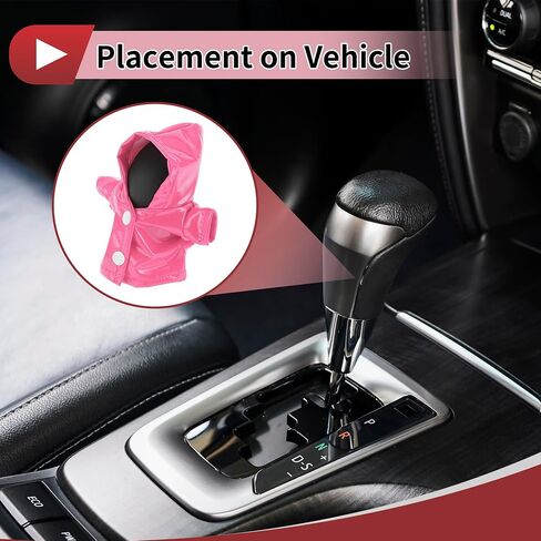 1 Pc Gear Shift Knob Cover Stick Shifting Handle Protector Hoodie Style Pink Faux Leather in Saudi Arabia