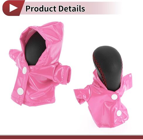 1 Pc Gear Shift Knob Cover Stick Shifting Handle Protector Hoodie Style Pink Faux Leather in Saudi Arabia
