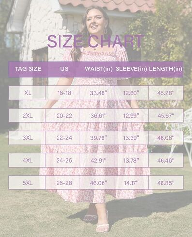 Women's Plus Size Casual Maxi Dress Square Neck Smocked Dress Short Puff Sleeve Floral Solid Summer Dress in Kuwait