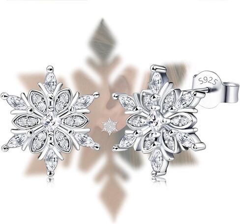 فضة أقراط ندفة الثلج ترصيع سحر هيبوالرجينيك الأزياء الوردي تشيكوسلوفاكيا مسمار مجوهرات هدية عيد ميلاد للنساء in Kuwait