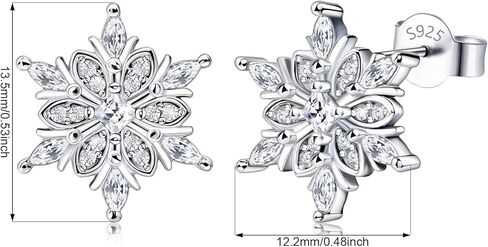 فضة أقراط ندفة الثلج ترصيع سحر هيبوالرجينيك الأزياء الوردي تشيكوسلوفاكيا مسمار مجوهرات هدية عيد ميلاد للنساء in Kuwait