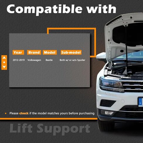 26.67 in 2Pcs Liftgate Lift Support Tailgate Hatch Struts Gas Spring Shocks Rod Compatible with Volkswagen 2012-2019 Beetle Replaces # 5C5827550J 5C5827550A 5C5827550D (Note : Both w/or w/o Spoiler) in Saudi Arabia