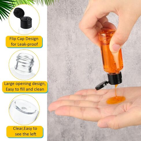 150 Pcs 1oz Travel Bottles Bulk for Toiletries Clear Small Travel Size Bottles Bulk Refillable Empty Containers for Shampoo Lotion Liquid Body Soap Cream Toiletries(Black Cap) in Saudi Arabia