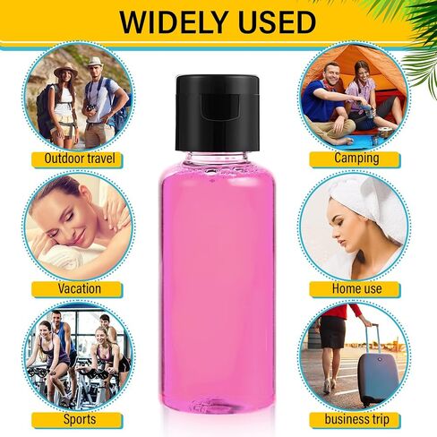 150 Pcs 1oz Travel Bottles Bulk for Toiletries Clear Small Travel Size Bottles Bulk Refillable Empty Containers for Shampoo Lotion Liquid Body Soap Cream Toiletries(Black Cap) in Saudi Arabia