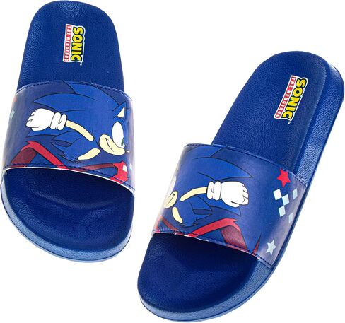 Sega Sonic the Hedgehog Slide Boys Open Tee - Kids Sonic Sandals Beach Slippers Slippers Water Shoes (Size 13 Little Kid / 1-4 Big Kid) in Kuwait