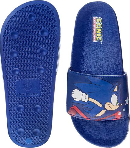 Sega Sonic the Hedgehog Slide Boys Open Tee - Kids Sonic Sandals Beach Slippers Slippers Water Shoes (Size 13 Little Kid / 1-4 Big Kid) in Kuwait