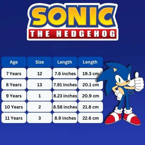 Sega Sonic the Hedgehog Slide Boys Open Tee - Kids Sonic Sandals Beach Slippers Slippers Water Shoes (Size 13 Little Kid / 1-4 Big Kid) in Kuwait