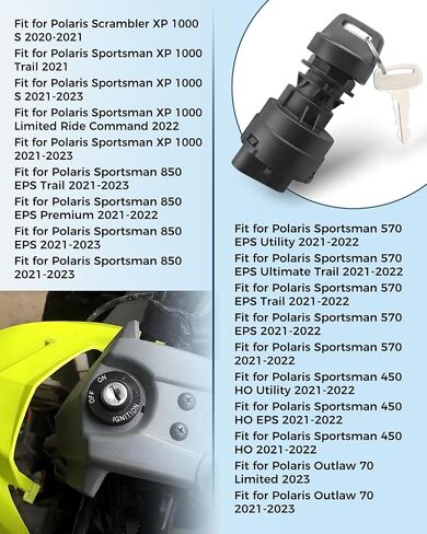 4017237 مفتاح الإشعال مفتاح ملائم لـ Polaris Sportsman 570 450 XP1000 850 Outlaw 70 Scrambler 1000 2021-2023 ، 4Pin 3 position in Kuwait