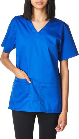 WonderWink Womens V-Neck Top Medical Scrubs Shirt, Royal, 2X US in Kuwait