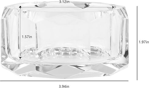 صناديق Kitcom Crystal من طبق الحلوى الزجاجي يدويًا يدويًا مزخرفة مجوهرات مربع الحلوى جرة W 3.15 "X H 1.97" ، مع صندوق هدايا in Kuwait