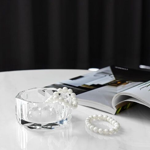 صناديق Kitcom Crystal من طبق الحلوى الزجاجي يدويًا يدويًا مزخرفة مجوهرات مربع الحلوى جرة W 3.15 "X H 1.97" ، مع صندوق هدايا in Kuwait