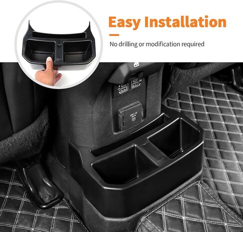 Rear Cup Holder Fit for 2018-2025 Jeep Wrangler JL JLU & Gladiator JT,Rear Seat Storage Box Tray Organizer Floor Console Mounted Drink Holder Interior Accessories in Saudi Arabia