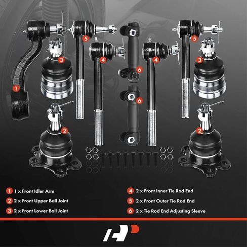 A-Premium Set of 11, Front Upper Lower Ball Joint, Inner Outer Tie Rod End, Idler Arm, Compatible with Chevrolet & GMC - 1993-2000 - Tahoe Yukon C1500 C1500 Suburban C2500 in Saudi Arabia
