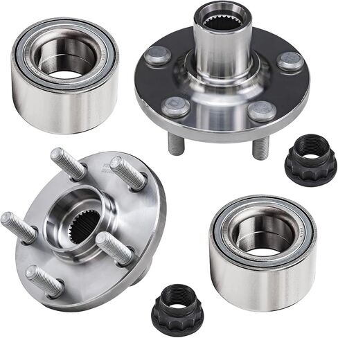 Detroit Axle - Front 4pc Wheel Bearing and Hubs Kit for Toyota Corolla Matrix Celica Pontiac Vibe, Replacement 2 Wheel Bearing Hubs Assembly 2 Wheel Bearings Assembly in Saudi Arabia