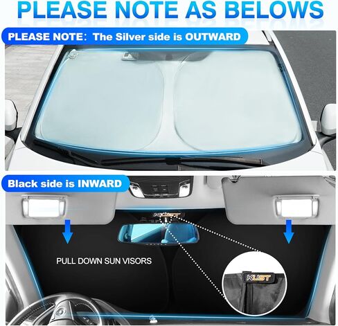 KUST Windshield Sun Shade for Audi A6 Accessories 2019-2024 2025 Window Shade Sun Visor Cover Foldable Blocks UV Rays Keep Your Car Cooler in Kuwait