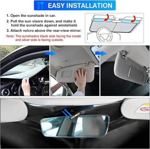 KUST Windshield Sun Shade for Audi A6 Accessories 2019-2024 2025 Window Shade Sun Visor Cover Foldable Blocks UV Rays Keep Your Car Cooler in Kuwait