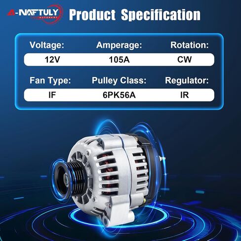 Alternator Replacement for 2000-2005 Chevy Silverado 1500 2500 3500 Tahoe ls Suburban Avalanche GMC Sierra Yukon Cadillac Escalade, 4.3L 4.8L 5.3L 6.0L,105Amp,10464455 ADR0215 40012139 8247N in Saudi Arabia