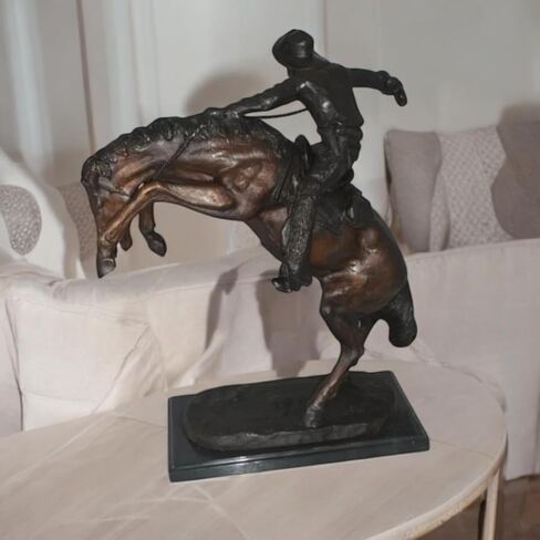تمثال برونزي Wooly Chaps بواسطة Remington - Sculpture Western Western Cowboy Sculpture ، مثالي لهواة الجمع والديكور المنزلي ، المصنوع يدويًا بالبرونز المفصل ، 19 "L x 11" W × 23 "H in Saudi Arabia