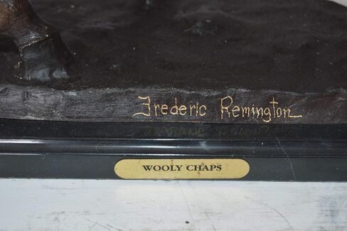 تمثال برونزي Wooly Chaps بواسطة Remington - Sculpture Western Western Cowboy Sculpture ، مثالي لهواة الجمع والديكور المنزلي ، المصنوع يدويًا بالبرونز المفصل ، 19 "L x 11" W × 23 "H in Saudi Arabia
