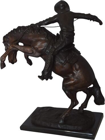 تمثال برونزي Wooly Chaps بواسطة Remington - Sculpture Western Western Cowboy Sculpture ، مثالي لهواة الجمع والديكور المنزلي ، المصنوع يدويًا بالبرونز المفصل ، 19 "L x 11" W × 23 "H in Saudi Arabia
