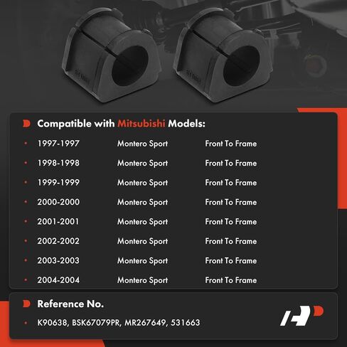 A-Premium 2 x Front To Frame Sway Bar Bushing Kit, Compatible with Mitsubishi Montero Sport 1997-2004 in Saudi Arabia