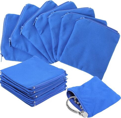 Geosar 24 Pcs Silver Storage Bags Anti Tarnish Jewelry Storage Bags Zippered Silver Keeper for Silverware Silver Jewelry (Black, 6 x 6 Inch) in Kuwait